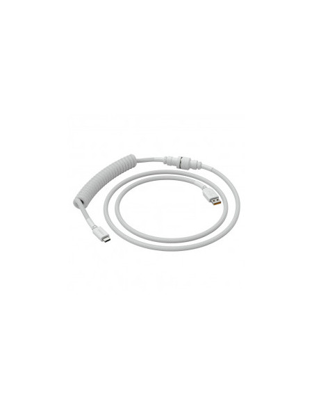 Glorious PC Gaming Race Cable en espiral Ghost White, cable en espiral de USB-C a USB-A - 1,37 m, blanco casemod.es