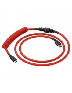 Glorious PC Gaming Race Cable en espiral rojo carmesí, cable en espiral de USB-C a USB-A - 1,37 m, rojo / negro casemod.es