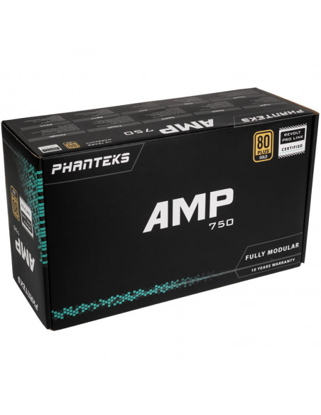 PHANTEKS Fuente de alimentación AMP 80 PLUS Gold, modular - 750 vatios casemod.es
