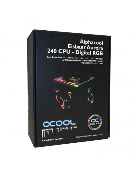 Alphacool Eisbaer Aurora 240 CPU completa refrigeración por agua - Digital RGB, 240mm  casemod.es