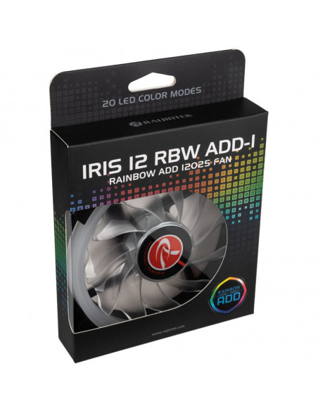 RAIJINTEK Ventilador LED IRIS 12 Rainbow A-RGB - 120 mm casemod.es