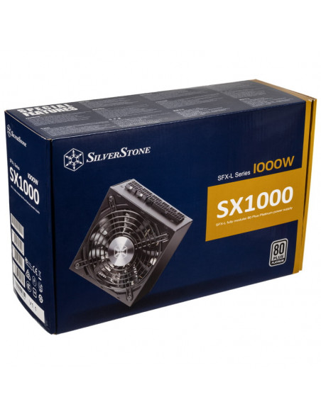Silverstone Fuente de alimentación SX1000 Platinum SFX-L, 80 PLUS Platinum, totalmente modular - 1000 vatios casemod.es