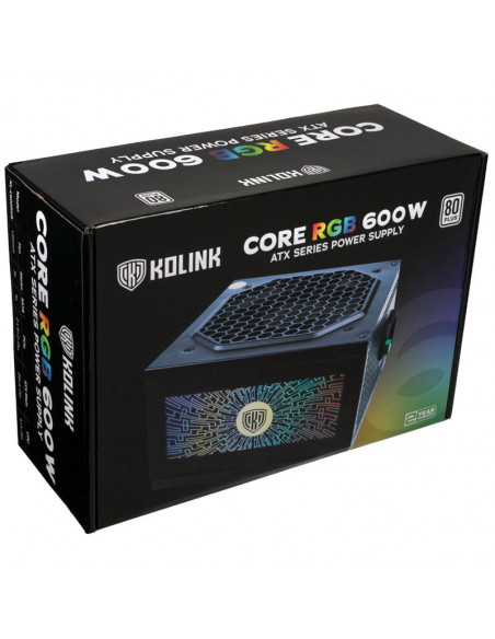 Kolink Fuente de alimentación Core RGB 80 PLUS - 600 vatios casemod.es