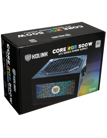 Kolink Fuente de alimentación Core RGB 80 PLUS - 500 vatios casemod.es