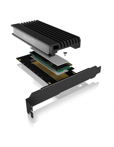 ICY BOX Tarjeta de interfaz, adaptador PCIe 4.0 x4 a M.2, IB-PCI214M2-HSL - negro casemod.es