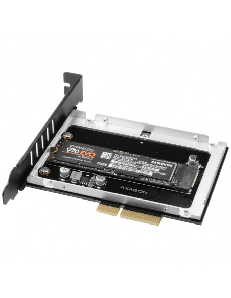 AXAGON Adaptador PCEM2-NC PCIe 3.0 x4, 1x M.2 NVMe SSD, hasta 2280 - refrigeración pasiva casemod.es
