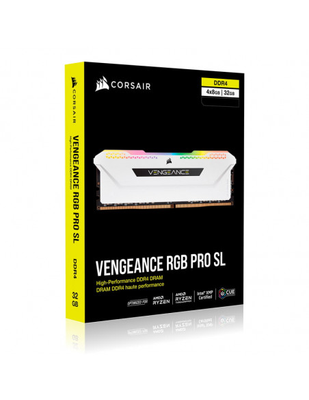 Corsair Vengeance RGB Pro SL DDR4-3200, CL16 - 32 GB Quad-Kit, blanco casemod.es