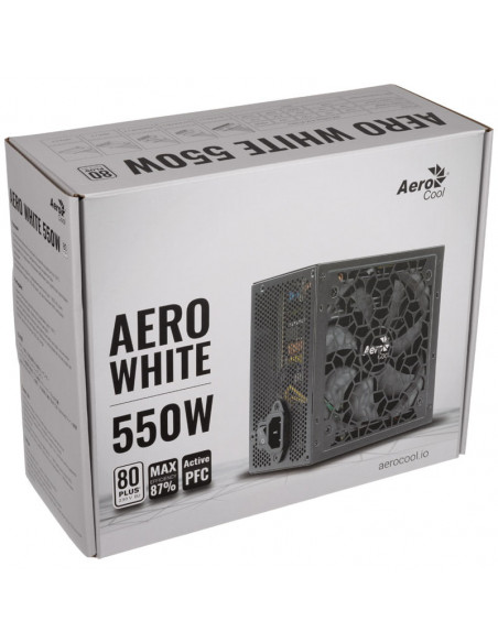 Aerocool fuente de alimentación Aero White 550 80 PLUS - 550 vatios casemod.es