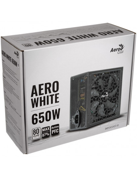 Aerocool fuente de alimentación Aero White 650 80 PLUS - 650 vatios casemod.es