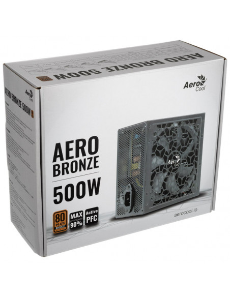 Aerocool fuente de alimentación Aero Bronze 500W 80 PLUS Bronze - 500 vatios casemod.es