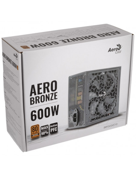 Aerocool Fuente de alimentación Aero Bronze 600W 80 PLUS Bronze - 600 vatios casemod.es