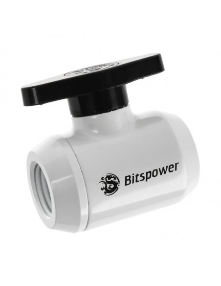 BitsPower Válvula de cierre 2x IG 1/4 pulgada, mango negro - blanco casemod.es