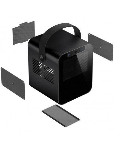 Jonsplus Caja BO 100 Mini-ITX, vidrio templado - negro casemod.es