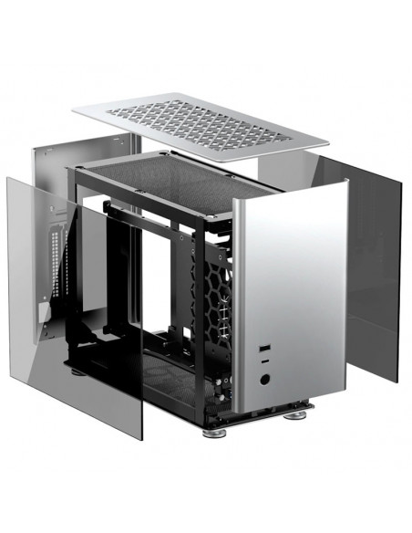 Jonsbo Caja A4 Mini-ITX, Vidrio Templado - plateado casemod.es