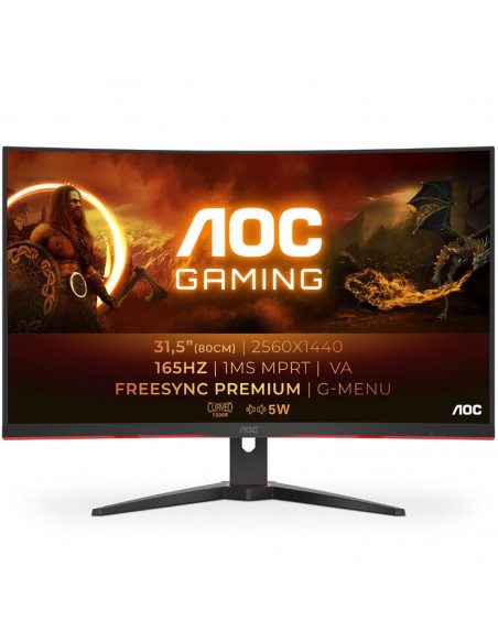AOC CQ32G2SE, 80 cm (31,5"), curvo, 165 Hz, FreeSync Premium, VA - DP, HDMI casemod.es
