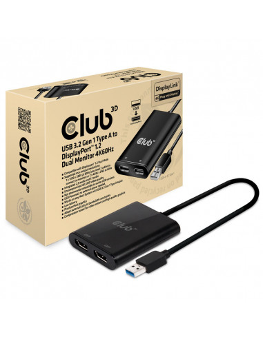 Club3D Divisor USB A a 2x DisplayPort, 4K 60Hz casemod.es