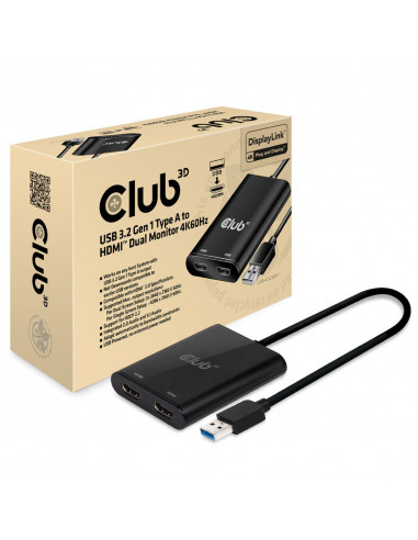Club3D USB A a 2x HDMI, 4K 60Hz casemod.es