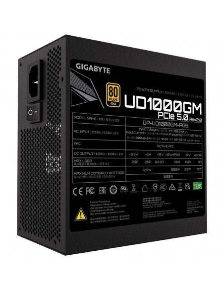 Gigabyte UD1000GM PG5 2.0, 80 PLUS Gold, completamente modular, ATX 3.0, PCIe 5.0 - 1000 W casemod.es