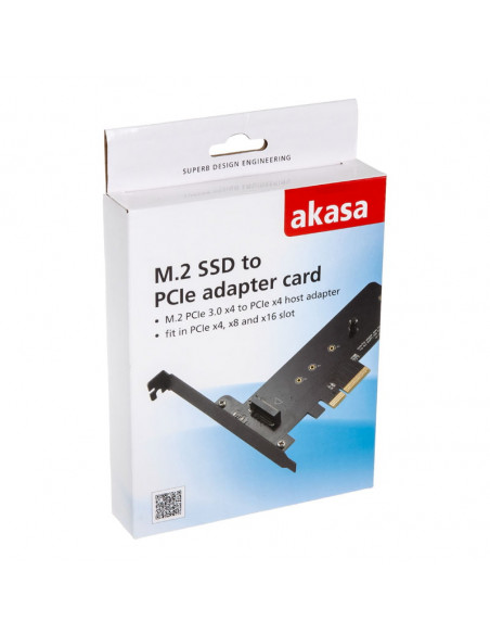 Akasa Tarjeta adaptadora M.2 X4 PCI-E - PCB negra casemod.es