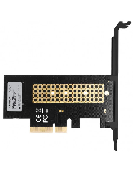 AXAGÓN Adaptador PCEM2-N PCIe 3.0 x4, 1x M.2 NVMe SSD, hasta 2280 - refrigeración pasiva casemod.es