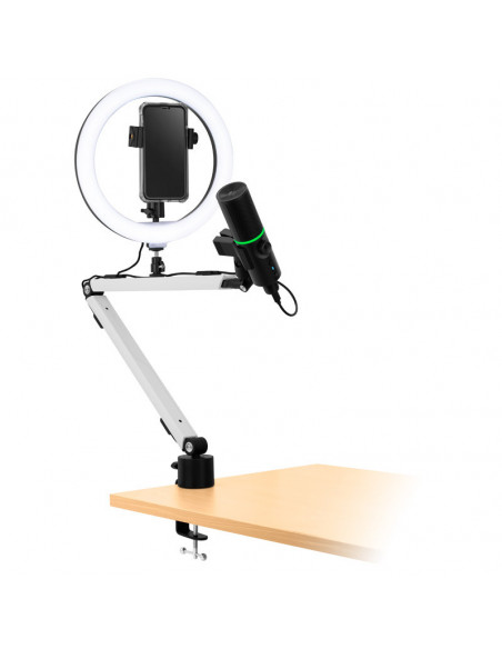 Streamplify MOUNT ARM, brazo de micrófono con abrazadera de mesa - blanco casemod.es