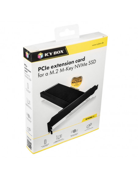 ICY BOX PCI-E 4.0 IB-PCI208-HS Adaptador PCIe 4.0 a M.2 - negro casemod.es