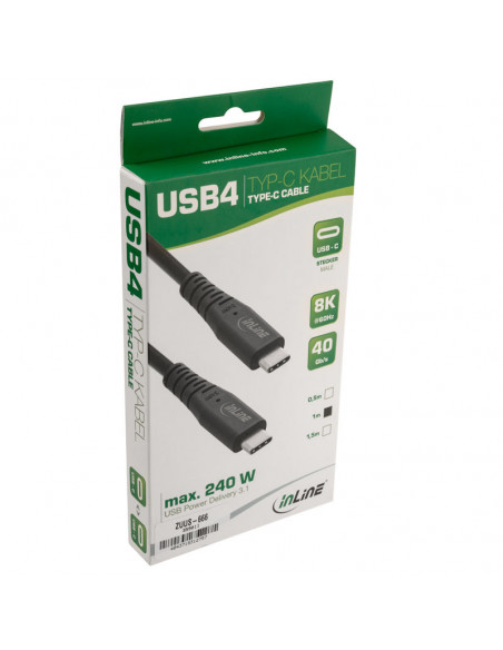 InLine USB4 USB Tipo-C macho/macho, PD 240W, 8K60Hz - 1m casemod.es