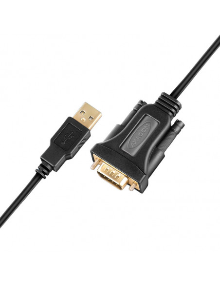AXAGON Cable Adaptador ADS-1PQN, Puerto COM RS-232 a USB 2.0 - Chip FT232RL casemod.es