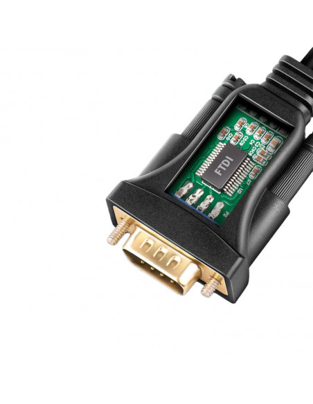 AXAGON Cable Adaptador ADS-1PQN, Puerto COM RS-232 a USB 2.0 - Chip FT232RL casemod.es