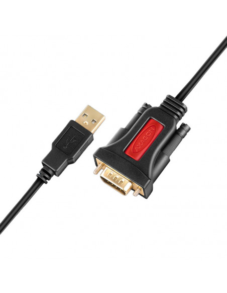 AXAGÓN Cable Adaptador ADS-1PSN, Puerto COM RS-232 a USB 2.0 - Chip PL2303GT casemod.es