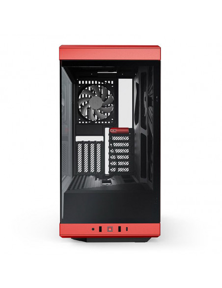 Hyte Y40 Midi Tower, vidrio templado - negro/rojo casemod.es