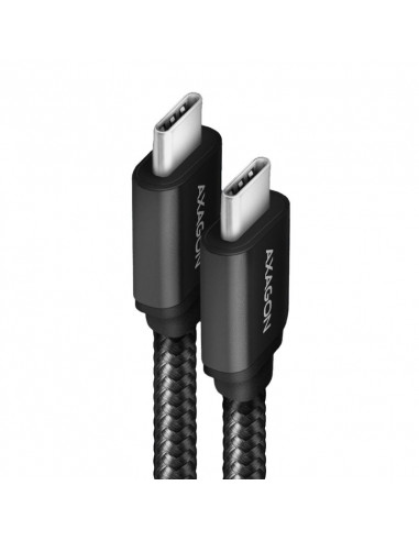 AXAGON BUCM2-CM20AB USB-C a USB-C 2.0 Cable de carga 2m PD 240W 5A ALU - Negro casemod.es