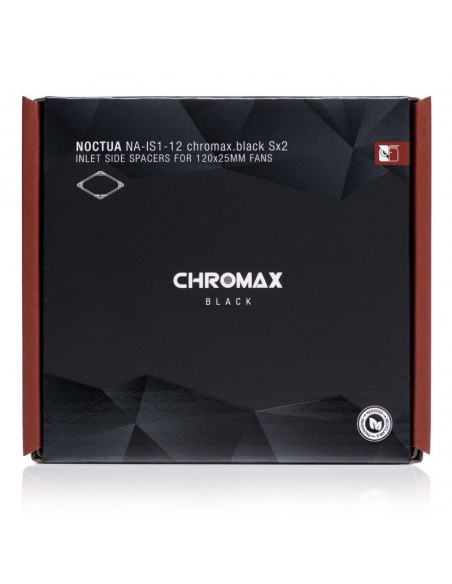 Noctua NA-IS1-12 espaciadores chromax.black para ventiladores de 120 mm - juego de 2 casemod.es