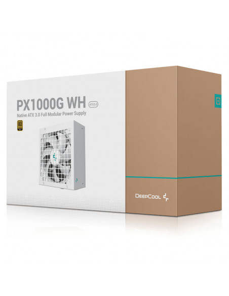 DeepCool PX1000G, 80 Plus Gold, ATX 3.0, PCIe 5.0 - 1000 Watt, blanco casemod.es