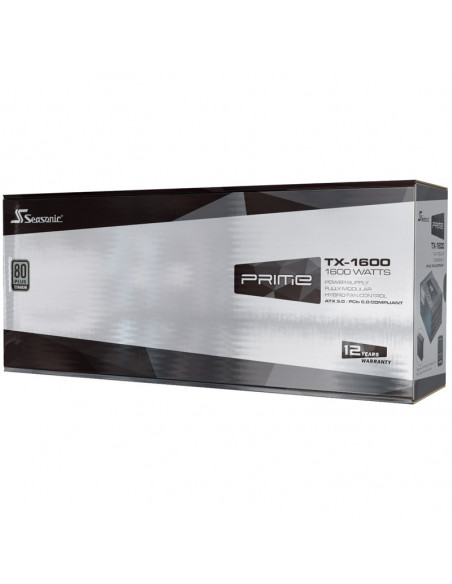 Seasonic Prime TX-1600, fuente de alimentación 80 PLUS Titanium, modular, ATX 3.0, PCIe 5.0 - 1600 vatios casemod.es