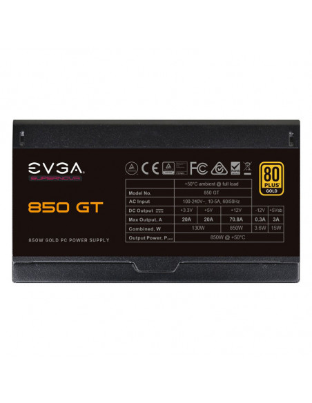 EVGA SuperNOVA GT 80 PLUS Gold, modular - 850 vatios casemod.es