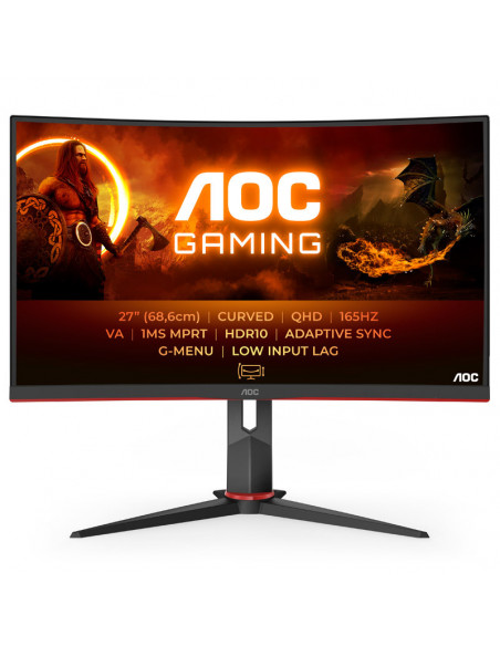 AOC Gaming CQ27G2S/BK, 68,6 cm (27") 165 Hz, sincronización adaptativa, VA - DP, 2x HDMI casemod.es