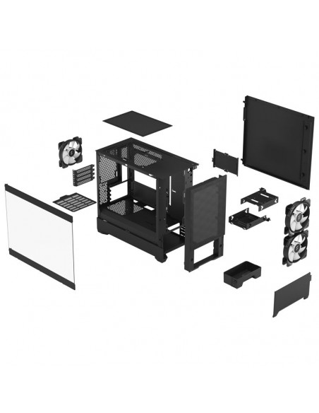 Fractal Design Caja Pop Mini Air RGB Clear Tint Micro-ATX, vidrio templado - negro casemod.es