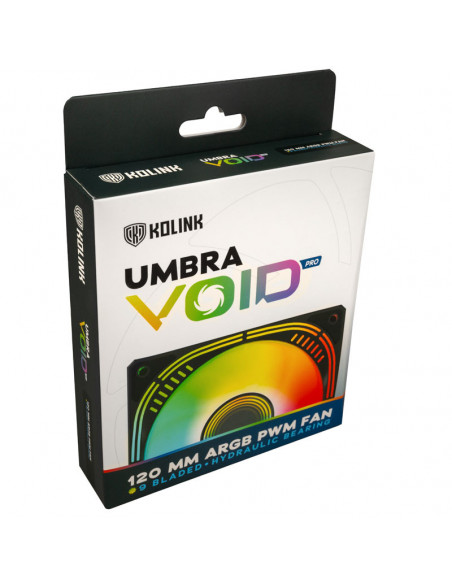 Kolink Umbra Void Pro 120mm ARGB Ventilador PWM - negro casemod.es