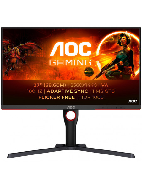AOC Gaming Q27G3XMN/BK, 68,6 cm (27 pulgadas) 180 Hz, FreeSync Premium Pro, VA - DP, 2xHDMI casemod.es
