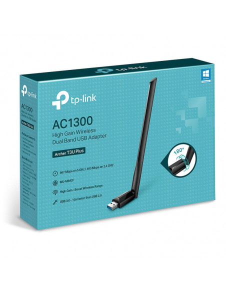 TP-Link Archer T3U Plus AC1300 Adaptador USB Inalámbrico de Doble Banda de Alta Ganancia casemod.es