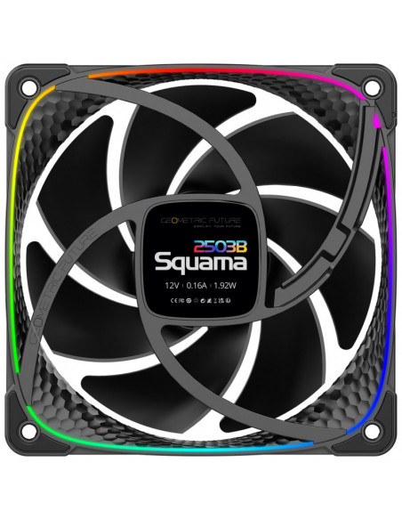 Geometric Future Squama 2503B RGB, paquete de 3 unidades - 120 mm, negro en casemod.es